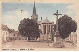 MANZAT - L'Eglise Et La Place - Très Bon état - Manzat