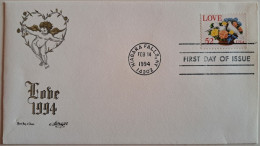 1994..USA.. FDC WITH STAMPS AND POSTMARKS..  Love Stamps - 1991-2000
