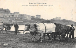 BIARRITZ Pittoresque - Attelage Basques Sur La Grande Plage - Très Bon état - Biarritz