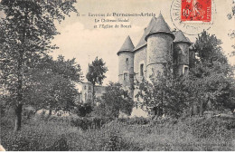 Environs De PERNES EN ARTOIS - Le Château Féodal Et L'Eglise De Bours - Très Bon état - Boulogne Sur Mer