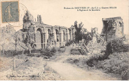 Ruines De DOUVRIN - Guerre 1914 18 - L'Eglise Et Le Sacristie - Très Bon état - Autres & Non Classés