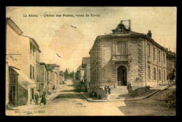 33 - LA REOLE - L'HOTEL DES POSTES ROUTE DE DURAS - CARTE ANCIENNE TOILEE ET COLORISEE - La Réole