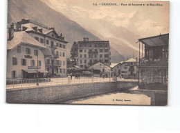 CHAMONIX - Place De Saussure Et Le Mont Blanc - Très Bon état - Chamonix-Mont-Blanc