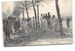 PARIS - Inondations De 1910 - Le Génie Travaillant à La Construction D'une Digue - Quai De La Rapée - Très Bon état - Überschwemmung 1910