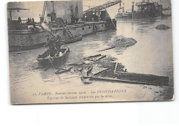 PARIS - Janvier 1910 - Les Inondations - Epaves De Bateaux Emportés Par La Crue - Très Bon état - Inondations De 1910