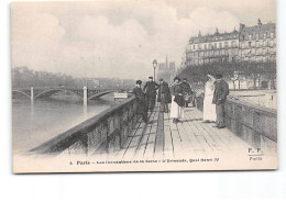 PARIS - Les Inondations De La Seine - L'Estacade - Quai Henri IV - Très Bon état - Inondations De 1910