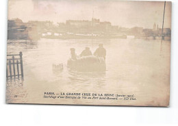 PARIS - La Grande Crue De La Seine - Janvier 1910 - Sauvetage D'une Barrique De Vin Au Port Saint Bernard- Très Bon état - Paris Flood, 1910