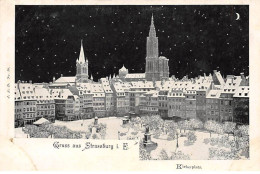 STRASBOURG - Gruss Aus Strassburg - Cathédrale - Place - Très Bon état - Strasbourg