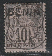 BENIN - N°5 Obl (1892) 10c Noir Sur Lilas - Usati