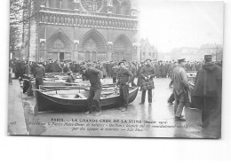 PARIS - La Grande Crue De La Seine - Janvier 1910 - Parvis Notre Dame - Bateaux " Bethon " - Très Bon état - Inondations De 1910