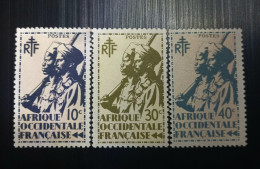 Afrique Occidentale Française  1945 Colonial Soldiers – Type Tirailleur Sénégalais Et Cavalier Maure Lot 1 - Unused Stamps