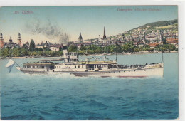 1476. ZÜRICH .  DAMPTER  "  STADT  ZÜRICH  " .  CARTE COLORISEE NON ECRITE - Zürich