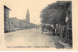 LIGNIERES-aux-BOIS : L'eglise Et La Place - Tres Bon Etat - Other & Unclassified