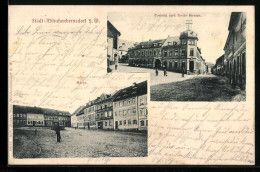 AK Münchenbernsdorf, Postamt Und Breite Strasse, Markt  - Other & Unclassified