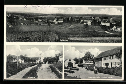 AK Münster B. Schwabmünchen, Gesamtansicht, Ortspartie, Spezerei-Handlung Joh. Kleber  - Andere & Zonder Classificatie