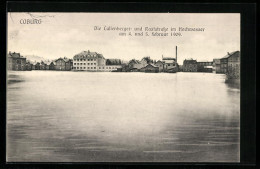 AK Coburg, Überschwemmte Callenberger- Und Raststrasse Im Hochwasser 1909, Mit Häuser-Panorama  - Inondations