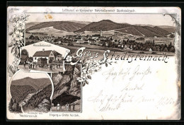 Lithographie Stadtsteinach, Wasserheilanstalt, Kneipsche Naturheilanstalt, Eingang Zur Grotte Nordek  - Other & Unclassified