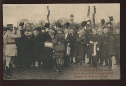 67 - HAGUENAU - ENTREE DE FRANCAIS LE 26 NOV 1918 - LE MAIRE ENTOURE DE LA MUNICIPALITE ACCLAME LE GENERAL GERARD - Haguenau