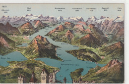 LUZERN  .MONTS NOMES  .  CARTE COLORISEE NON ECRITE - Andere & Zonder Classificatie