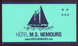 CARTE PUBLICITAIRE HOTEL M.S. NEMOURS A RENNES - Cartoncini Da Visita