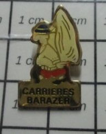 912e Pin's Pins / Beau Et Rare / MARQUES / PORTEUR DE MENHIR CARRIERES BARAZER - Merken