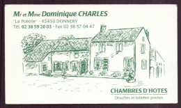 CARTE PUBLICITAIRE LA POTERIE A DONNERY CHAMBRES D HOTES - Visitekaartjes