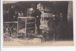 GRANDCAMP-les-BAINS : Raz De Marée Du 28 Octobre 1909 M. Cheron Visite Les Villas Dévastées - Très Bon état - Other & Unclassified