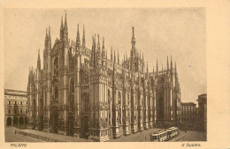 Postcard Italy Milano Duomo Tram - Milano