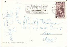 CARTOLINA SAN REMO ANNULLO TARGHETTA VENTIMIGLIA - 1946-60: Poststempel