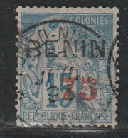 BENIN - N°15 Obl (1892) 75 Sur 15c Bleu - Signé Calves Et Autres - Used Stamps