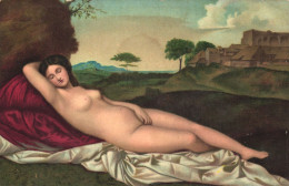 PAINTING, FINE ARTS, SLEEPING VENUS, GIORGLONE, WOMAN, ARCHITECTURE, DRESDEN, GERMANY, POSTCARD - Paintings