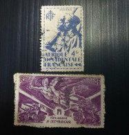 Afrique Occidentale Française 1945 Colonial Soldiers  &  1946 Airmail. The Ending Of The World War II - Unused Stamps