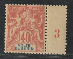 BENIN - N°29 ** (1893) 40c Orange - Neufs