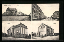 AK Kohlfurt, Hohenzollernstrasse, Schulstrasse, Schule  - Schlesien