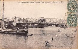 LIBOURNE - Les Deux Ponts Suspendus Et Les Rives De L'Isle - Très Bon état - Libourne