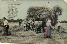 LA VIE AU GRAND  AIR V La Finde La Journée  Fenaison Attelage De Boeufs Colorisée RV - Otros & Sin Clasificación