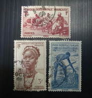Afrique Occidentale Française 1947 Local Motives Modèle: Dist. De Grav Gravure: Del. Sc. Mazelin Lot 2 - Usados