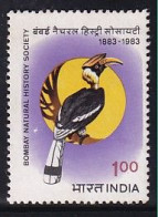 India MH 1983, Cent., Of Bombay Natural History Society, Bird, Great Indian Hornbil. - Ungebraucht