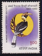 India MNH 1983, Cent., Of Bombay Natural History Society, Bird, Great Indian Hornbil. - Nuevos