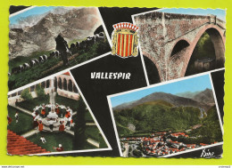 66 LE VALLESPIR En 4 Vues De 1962 N°420 Le Canigou Le Pont De Céret La Sardane Au Cloître D'Arles Sur Tech Blason - Ceret