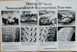 Publicité Paris Match 1970 - Pneu DUNLOP SP Sport, Compétition Automobile, Jackie Stewart, Gerard Larousse - Publicités