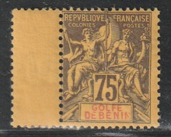 BENIN - N°31 ** (1893) 75c Violet Sur Jaune - Unused Stamps