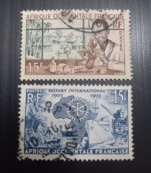 Afrique Occidentale Française 1953  Laboratoire Médical & 1955 The 50th Anniversary Of Rotary International - Oblitérés