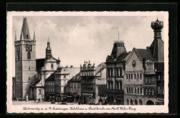 AK Leitmeritz / Litomerice, Kelchhaus Und Stadtkirche Am Ring  - Tchéquie
