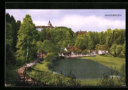 AK Grafenstein, Ortspartie Mit Teich Und Schloss  - Tschechische Republik