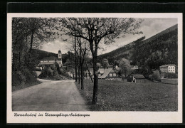AK Harrachsdorf Im Riesengebirge /Sudetengau, Strassenpartie Mit Kirche  - Tchéquie