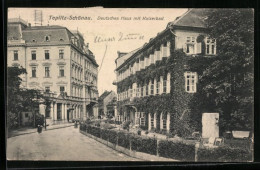 AK Teplitz Schönau / Teplice, Deutsches Haus Mit Kaiserbad  - Tschechische Republik
