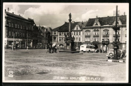 AK Brüx, Platz Mit Heiligensäule Und Bus  - Czech Republic