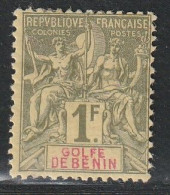 BENIN - N°32 * (1893) 1fr Olive - Ongebruikt