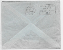 JEUX OLYMPIQUES PARIS 1924 MECANIQUE FLIER MARSEILLE  24.IV.1924 EN ARRIVEE LETTRE COVER  ITALIA SUPERBE - Sommer 1924: Paris